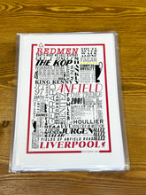 Load image into Gallery viewer, Liverpool Football History Print -Greetings Card