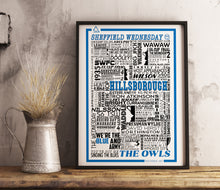 Load image into Gallery viewer, Sheffield Wednesday FC Football History Poster Print Gift- SWFC Fan memorabilia