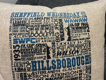Load image into Gallery viewer, Sheffield Wednesday FC Cushion | Football History Print Cushion | Football Gift | SWFC Gift