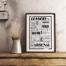 Load image into Gallery viewer, Arsenal Football History Poster Print Gift- Fan memorabilia
