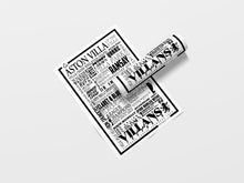 Load image into Gallery viewer, Aston Villa Football History Poster Print Gift- Fan memorabilia