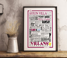 Load image into Gallery viewer, Aston Villa Football History Poster Print Gift- Fan memorabilia
