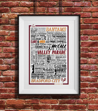 Load image into Gallery viewer, Bradford City Football History Poster Print Gift- Fan memorabilia