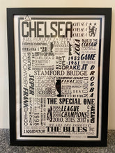 Load image into Gallery viewer, Chelsea Football History Poster Print Gift- Fan memorabilia