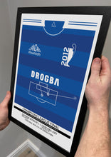 Load image into Gallery viewer, Drogba v Bayern Munich 2012 UCL Final - Memorable Match Shirt Print Gift- Chelsea Fan memorabilia- CFC