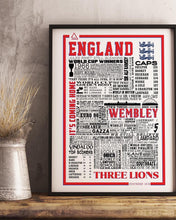 Load image into Gallery viewer, England Football History Poster Print Gift- Fan memorabilia
