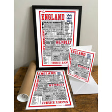 Load image into Gallery viewer, England Football History Poster Print Gift- Fan memorabilia
