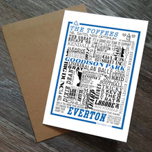 Load image into Gallery viewer, Everton Football History Print -Greetings Card