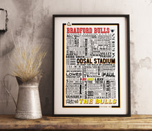 Load image into Gallery viewer, Bradford Bulls Rugby History Poster Print Gift- Fan memorabilia