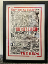 Load image into Gallery viewer, Nottingham Forest Football History Poster Print Gift- Fan memorabilia