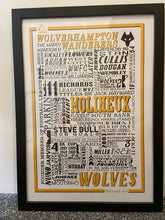 Load image into Gallery viewer, Wolves Football History Poster Print Gift- Fan memorabilia