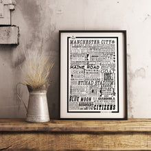 Load image into Gallery viewer, Manchester City Football History Poster Print Gift- Fan memorabilia