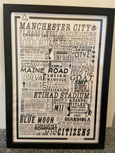 Load image into Gallery viewer, Manchester City Football History Poster Print Gift- Fan memorabilia