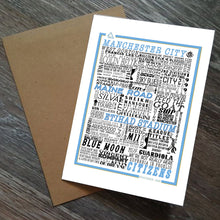 Load image into Gallery viewer, Manchester City Football History Print -Greetings Card
