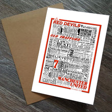 Load image into Gallery viewer, Manchester United Football History Print -Greetings Card