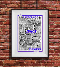 Load image into Gallery viewer, Rangers Football History Poster Print Gift- Fan memorabilia