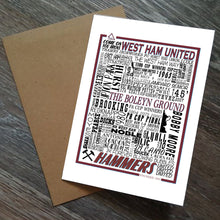 Load image into Gallery viewer, West Ham Football History Print -Greetings Card
