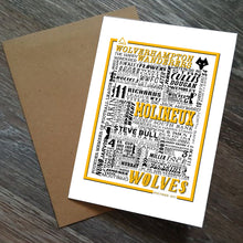 Load image into Gallery viewer, Wolves Football History Print -Greetings Card