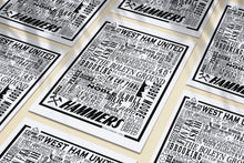Load image into Gallery viewer, West Ham United Football History Poster Print Gift- Fan memorabilia