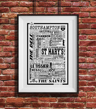 Load image into Gallery viewer, Southampton Football History Poster Print Gift- Fan memorabilia