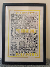 Load image into Gallery viewer, Watford Football History Poster Print Gift- Fan memorabilia