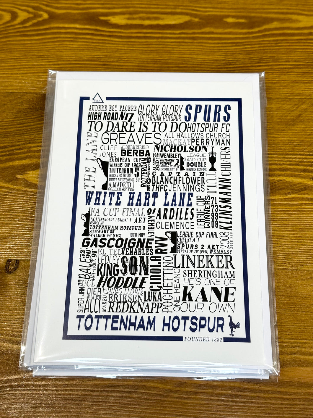 Tottenham Hotspur Football History Print -Greetings Card