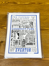 Load image into Gallery viewer, Everton Football History Print -Greetings Card
