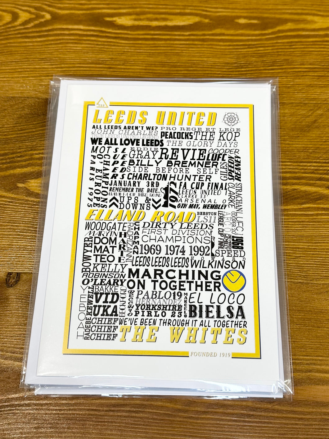 Leeds United Football History Print -Greetings Card