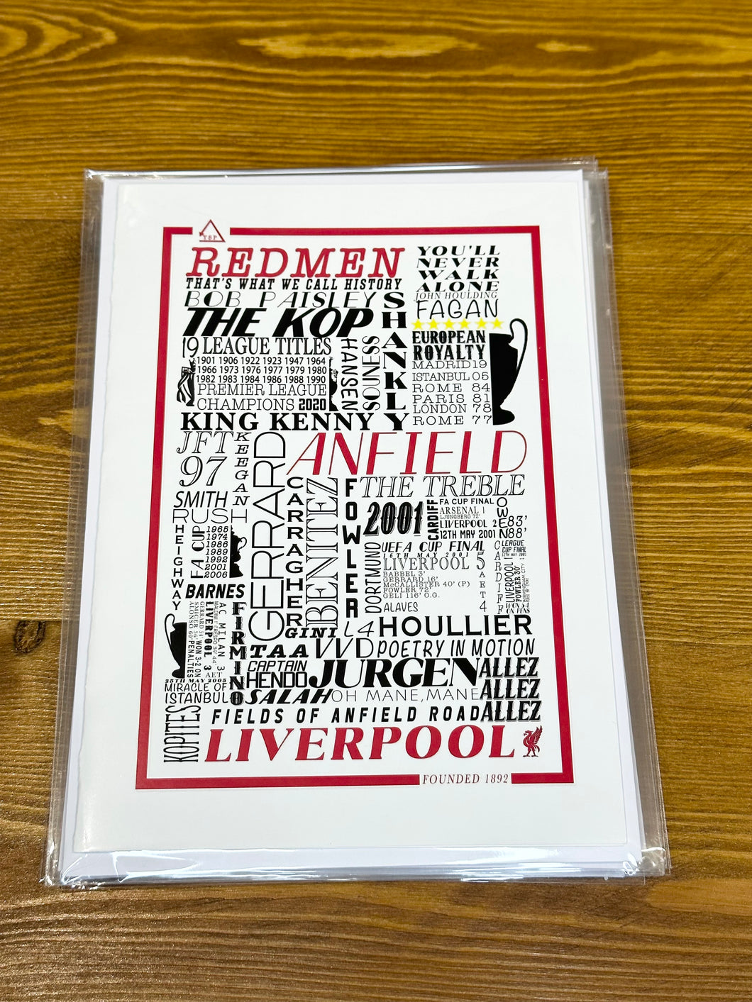 Liverpool Football History Print -Greetings Card