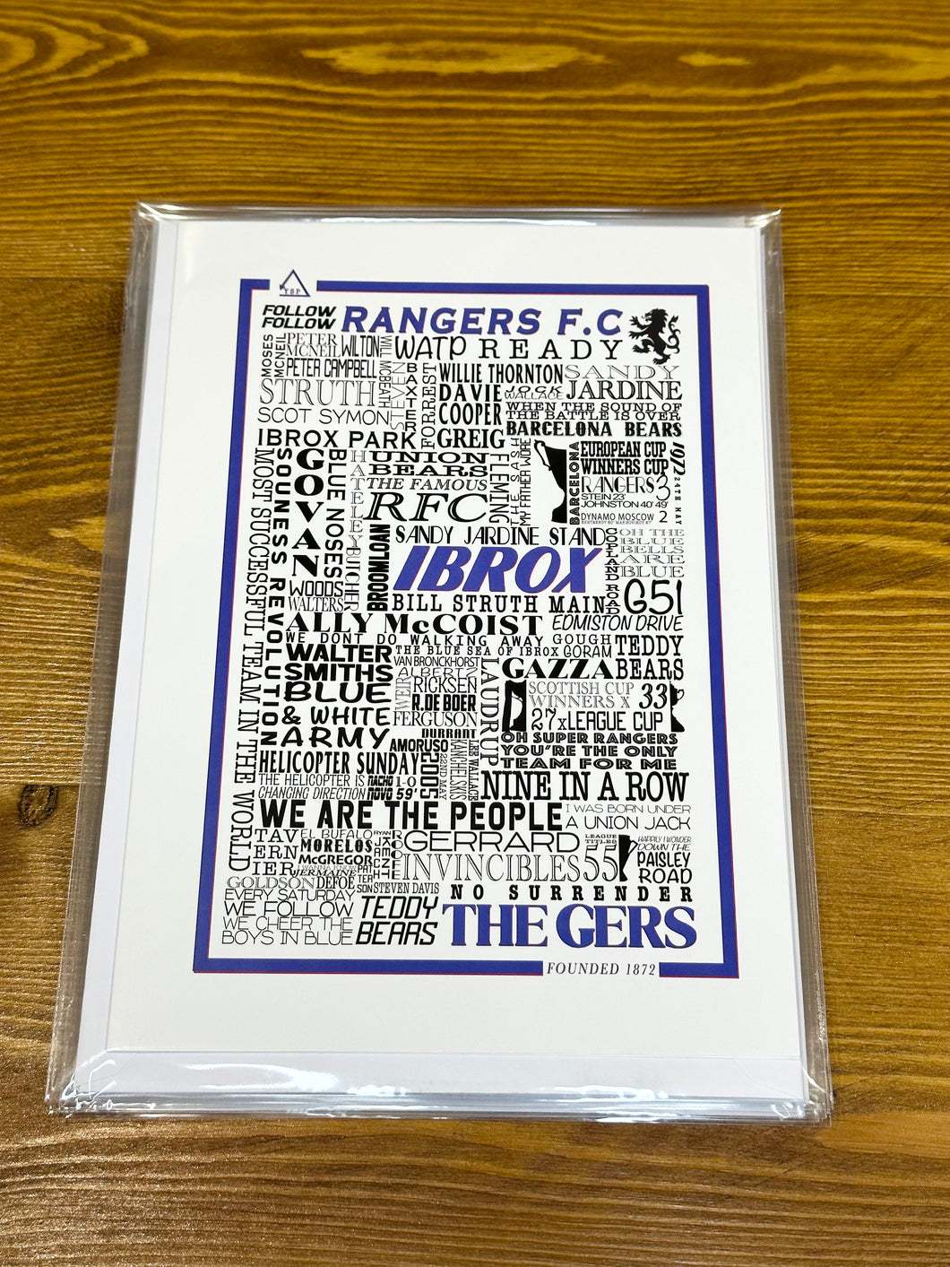 Rangers Football History Print -Greetings Card