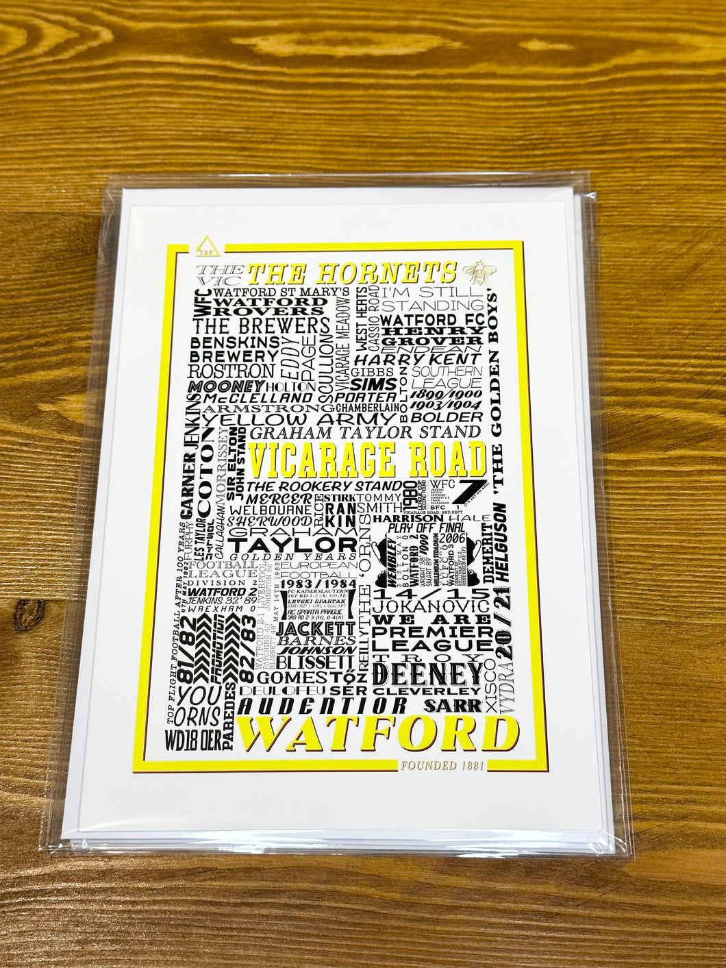 Watford Football History Print -Greetings Card