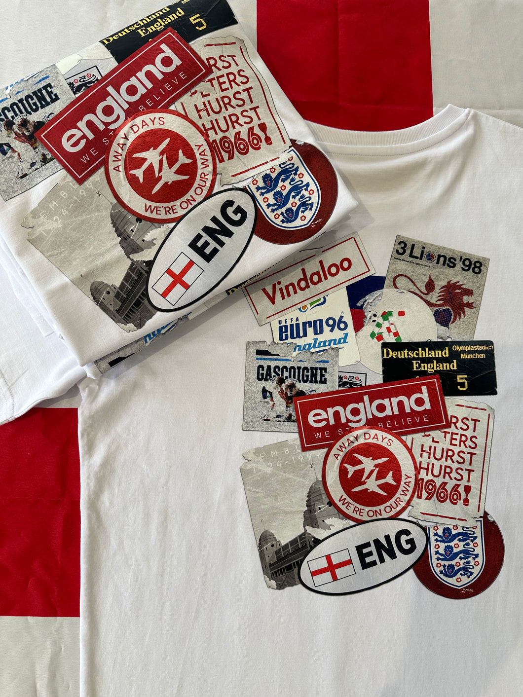 England Away Days Sticker Print Men’s Heavy Tee