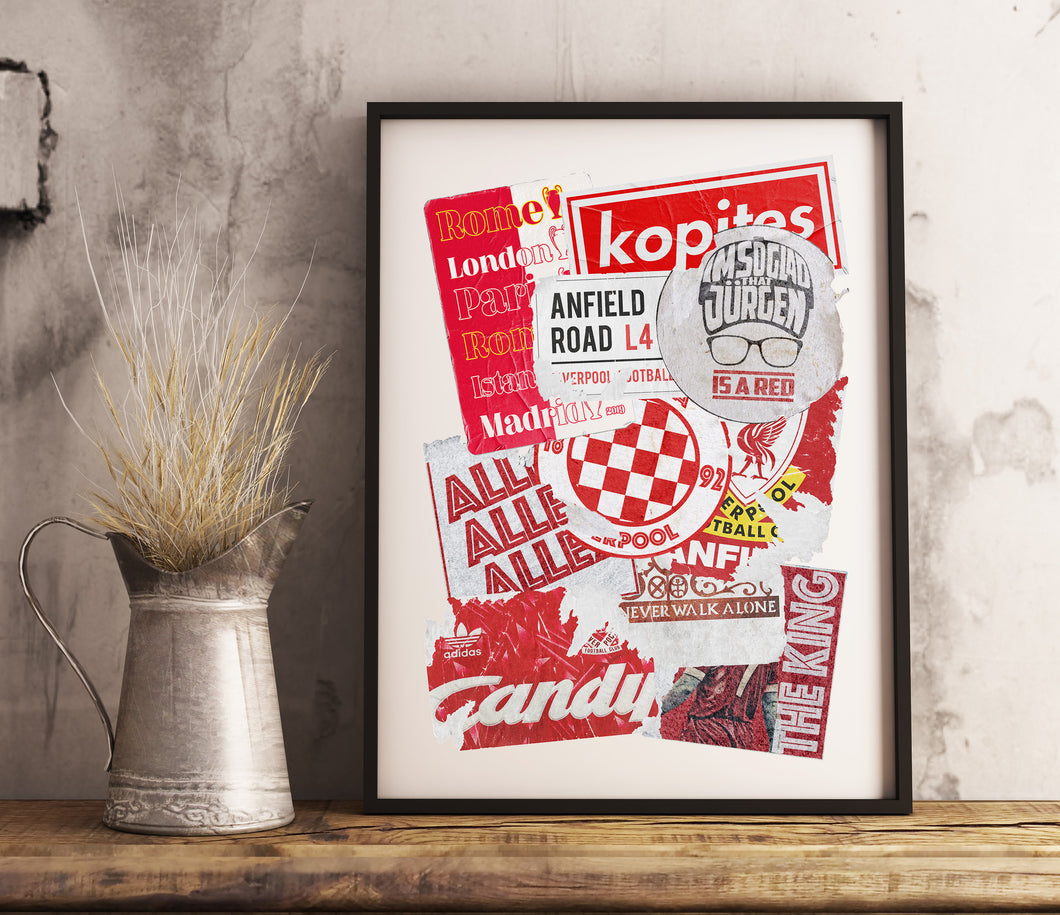 Liverpool Away Days Sticker Prints - LFC