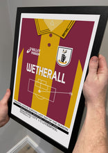 Load image into Gallery viewer, David Wetherall BCAFC v Liverpool Memorable Match Shirt Print Gift- Fan memorabilia- Bradford City
