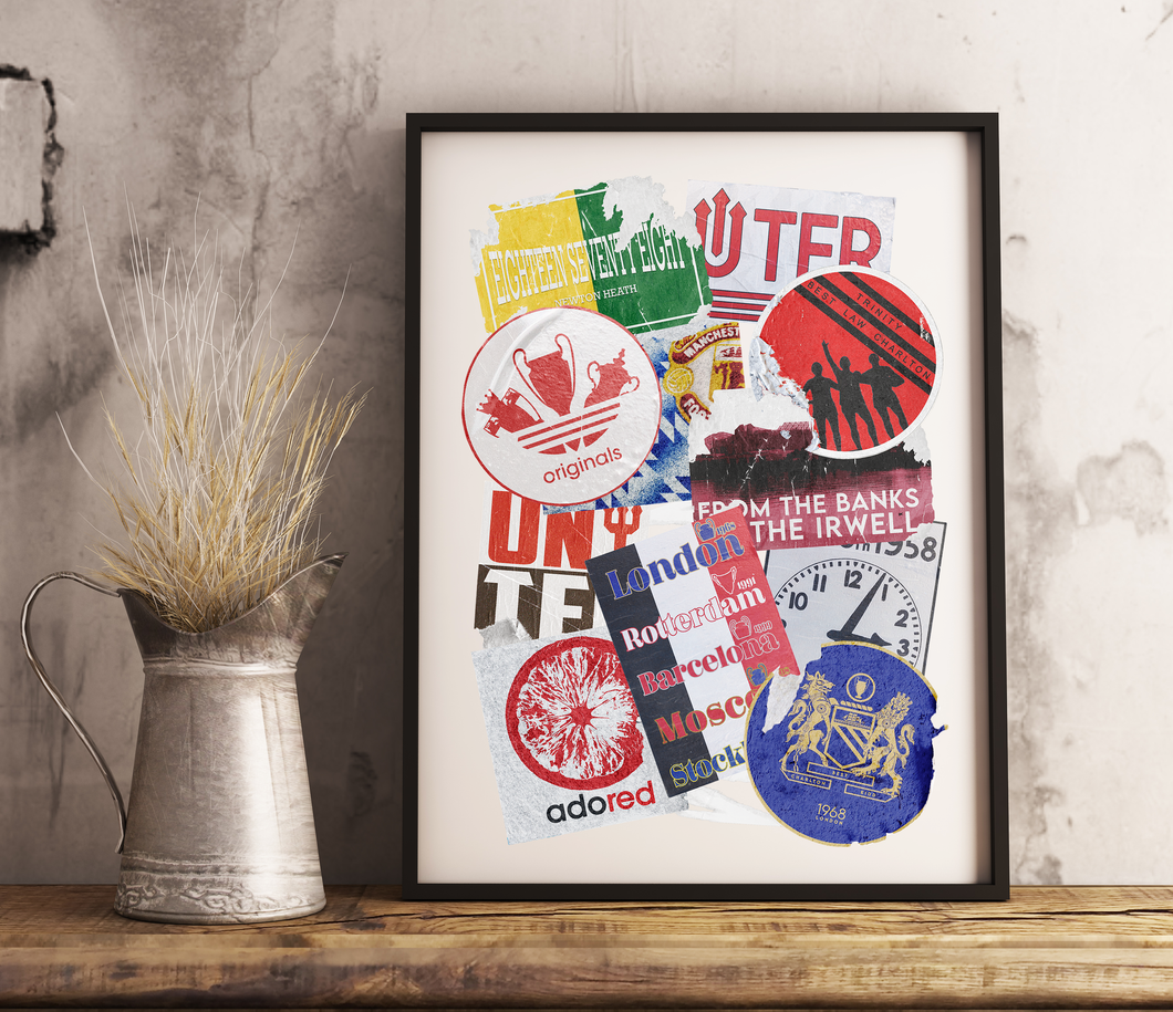 Man United Away Days Sticker Prints - MUFC