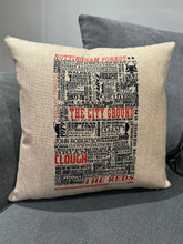 Load image into Gallery viewer, NottinghamForest Cushion | Football History Print Cushion | Football Gift | NFFC Gift
