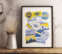 Load image into Gallery viewer, Leeds United Away Days Sticker Prints - LUFC
