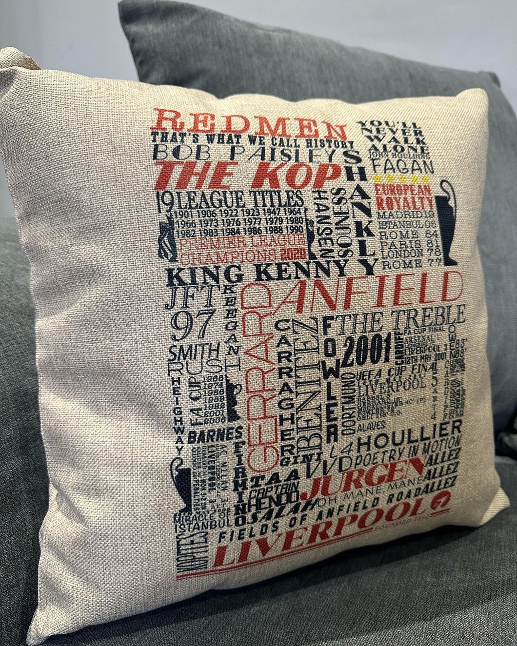 Liverpool Cushion | Football History Print Cushion | Football Gift | LFC Gift