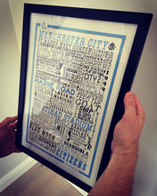 Load image into Gallery viewer, Manchester City Football History Poster Print Gift- Fan memorabilia
