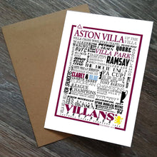 Load image into Gallery viewer, Aston Villa Football History Print -Greetings Card
