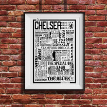 Load image into Gallery viewer, Chelsea Football History Poster Print Gift- Fan memorabilia
