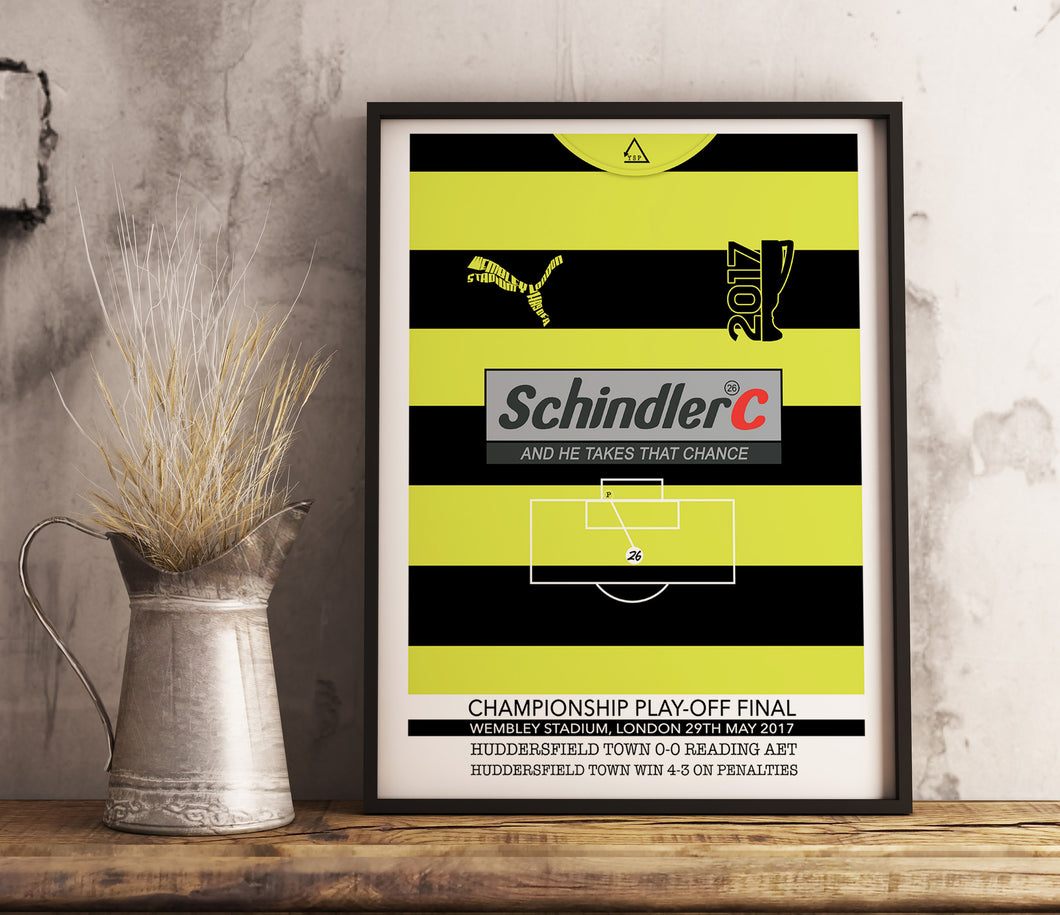 Schindler Huddersfield Town Play Off Final 2017 Memorable Match Shirt Print Gift- Fan memorabilia- HTFC