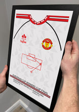 Load image into Gallery viewer, Hughes MUFC v Barcelona 1991 Memorable Match Shirt Print Gift- Fan memorabilia- Man United
