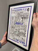 Load image into Gallery viewer, Rangers Football History Poster Print Gift- Fan memorabilia
