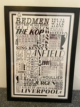 Load image into Gallery viewer, Liverpool Football History Poster Print Gift- Fan memorabilia
