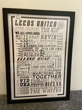 Load image into Gallery viewer, Leeds United Football History Poster Print Gift- Fan memorabilia

