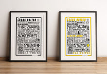 Load image into Gallery viewer, Leeds United Football History Poster Print Gift- Fan memorabilia

