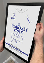 Load image into Gallery viewer, Yeboah v Liverpool 1995 Memorable Match Shirt Print Gift- Fan memorabilia- Leeds United
