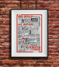 Load image into Gallery viewer, Manchester United Football History Poster Print Gift- Fan memorabilia
