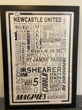 Load image into Gallery viewer, Newcastle United Football History Poster Print Gift- Fan memorabilia
